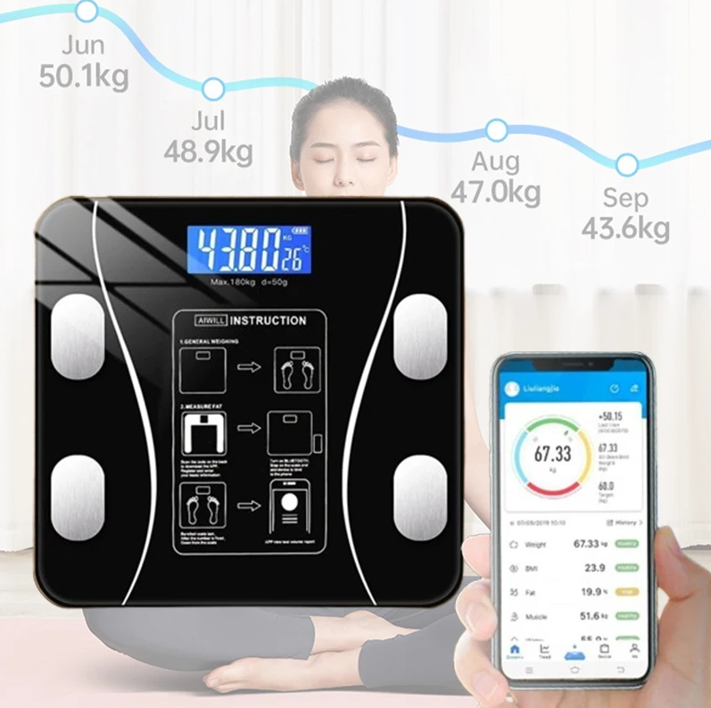 Body Fat Scale Smart - Inteligentna waga cyfrowa USB do precyzyjnego